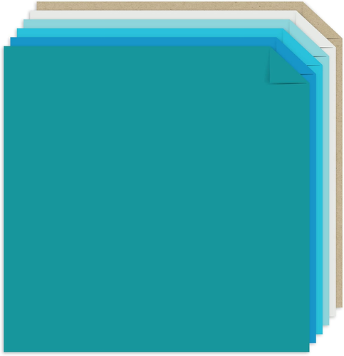 Crafting Cardstock, 12" X 12", 65 Lb./176 Gsm, 6-Color Ocean Assortment, 84 Shee - Picture 2 of 4