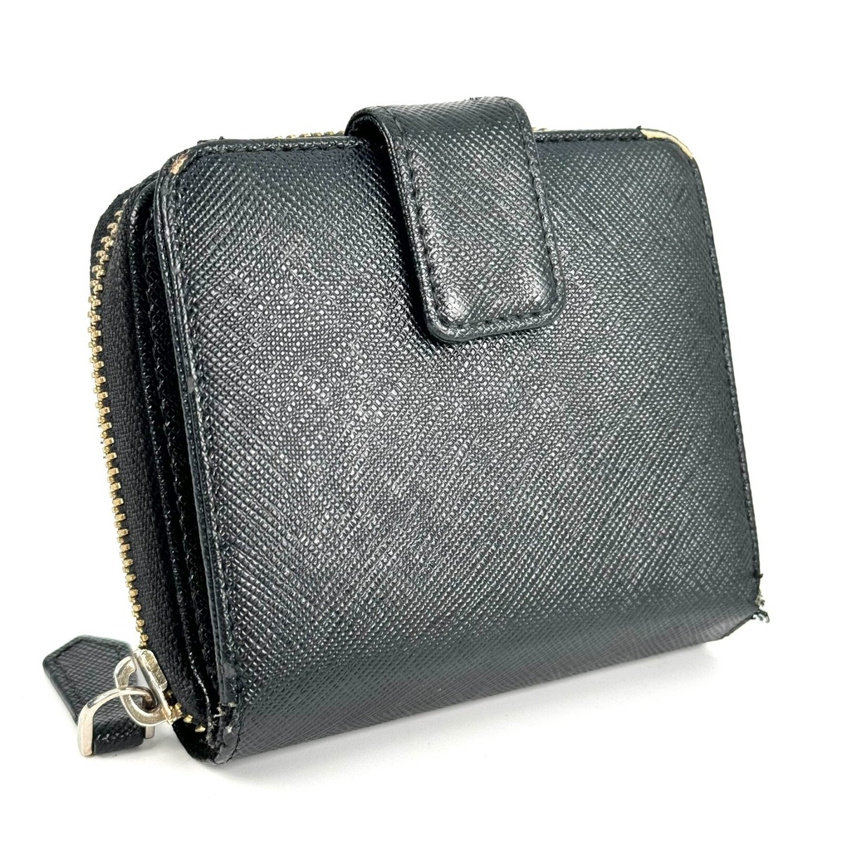 Prada Saffiano Leather Nero Black Multic Logo Zip Around Prada Saffiano Leather Nero Black Multic Logo Zip Around