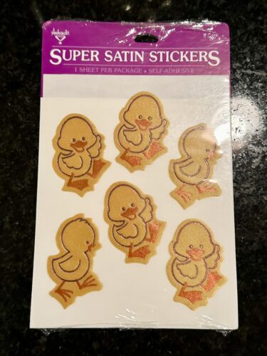 VTG 80's HALLMARK STICKERS SUPER SATIN SEALS CUTE DUCKLING DUCK STICKERS READ