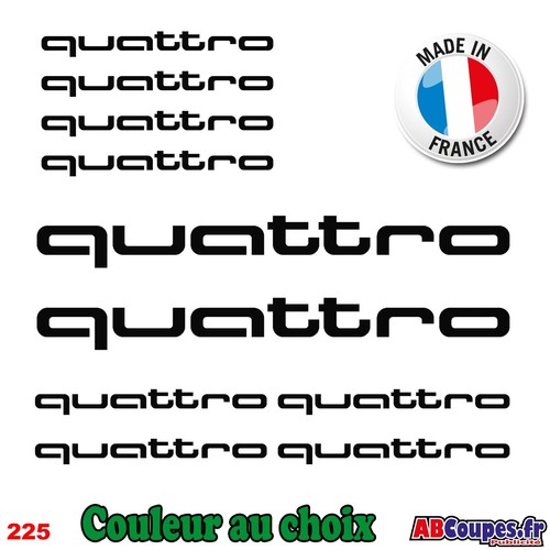 10 Adesivi Quattro - Audi A1 A2 A3 A4 A5 A6 A7 Q3 Q5 Q7 Tt - 225 - Foto 1 di 5