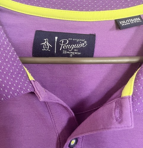 Penguin Polo Shirt Men's XXL Purple Knit Casual - Picture 4 of 6