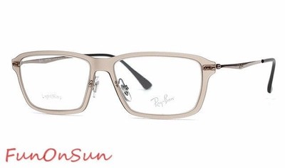 Ray Ban Eyeglasses RB7038 5457 Matte Lifht Brown Rectangle Frame 53mm Authentic