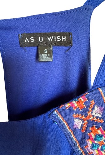 As U Wish blauer Strampler Spaghettiriemen mit elastischer Taille gefütterter Damen Gr. S - Bild 8 von 11