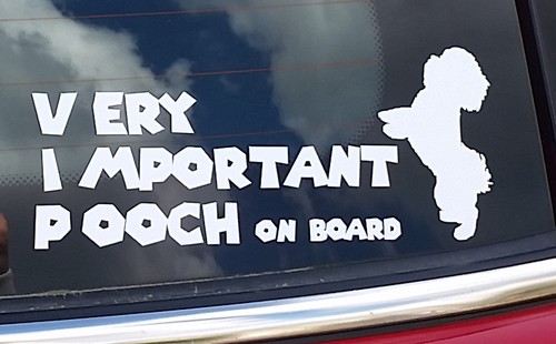 VERY IMPORTANT POOCH on board-choose your own silhouette car sticker decal vinyl - Picture 4 of 4