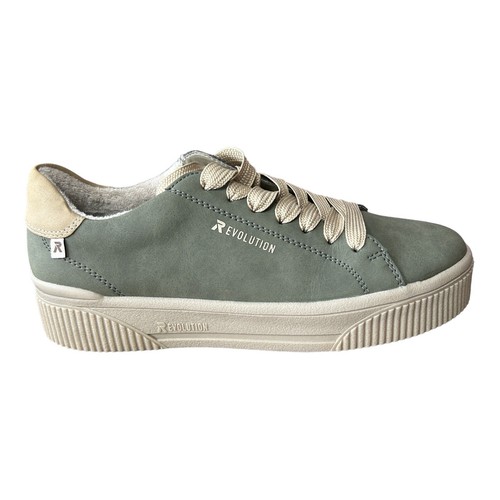 RIEKER R Evolution Leather Lace Cup Sole Trainers Women’s UK 4 EU 37 Sage - Picture 13 of 17
