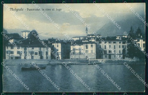Lecco Malgrate Lago Maggiore Barca cartolina RB9218