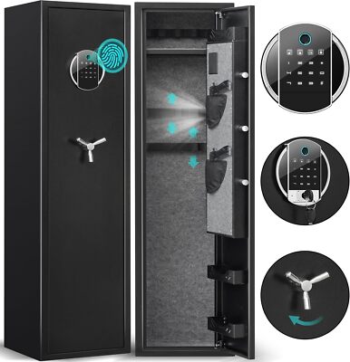 Biometric Fingerprint Gun Safe, 3-5 Rifle Gun Safes for Home Rifle and Pistols