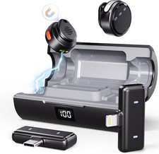 Moman Wireless Lavalier Microphone Noise Cancellation for Lightning/USB-C Phone