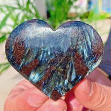 2025NEW Large Arfvedsonite Hearts Stone 1pc Healing Reiki Stone Gift Home Decor
