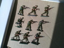 Authenticast, ww2 US Army Infantry, lot of 9, 54mm lead, HB