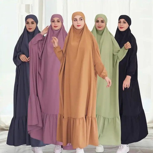 Overhead Abaya Women Prayer Long Dress Muslim Robe Burqa Kaftan Ramadan Gown - Picture 10 of 39
