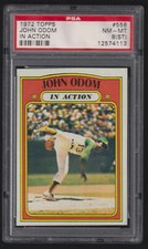 1972 Topps #558 John Odom In Action PSA 8ST