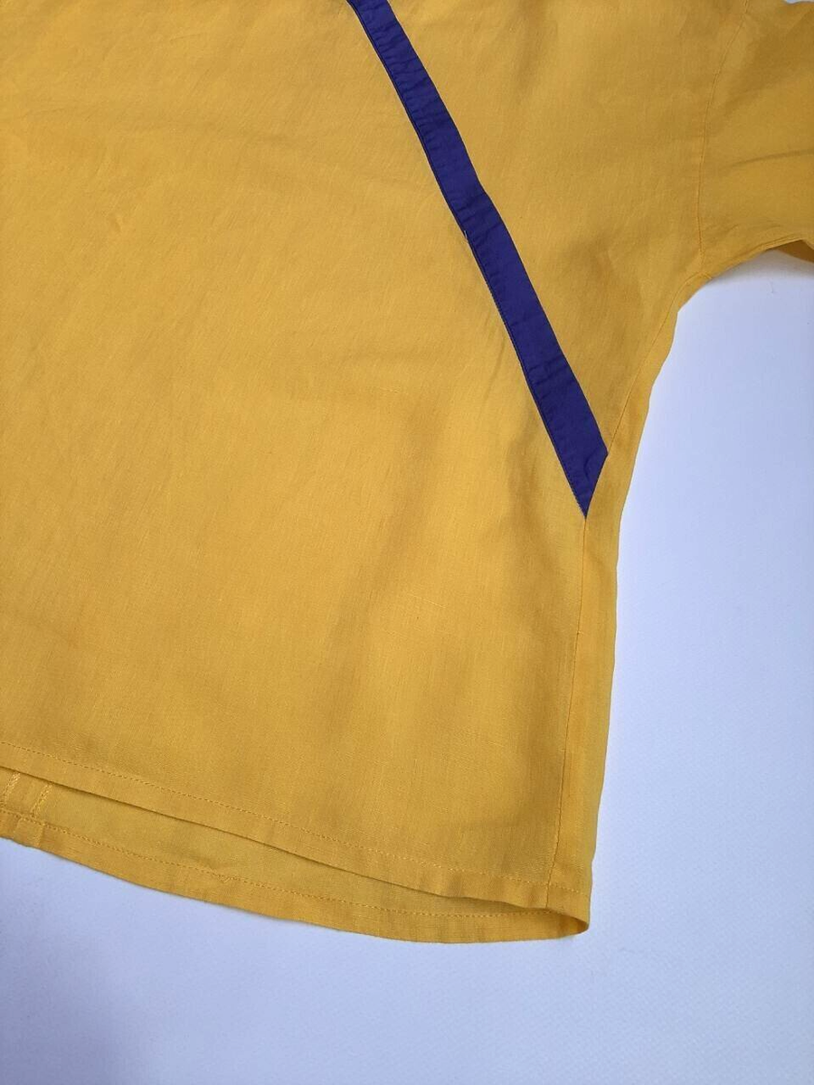 Vintage 90s Gianni Versace Linen Yellow Shirt Bluse Versus | eBay