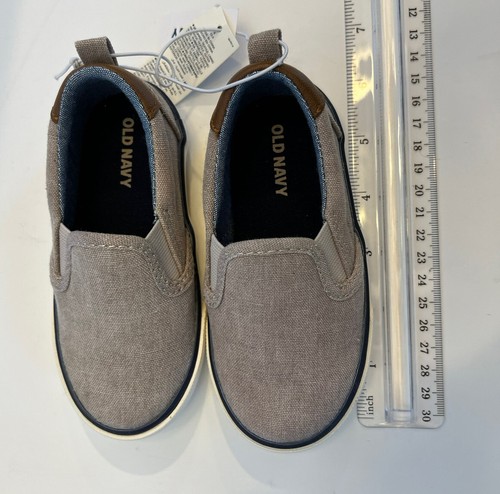 Old Navy Boys Toddler Size 6 Tan Beige Khaki Slip On Shoes - Picture 15 of 15