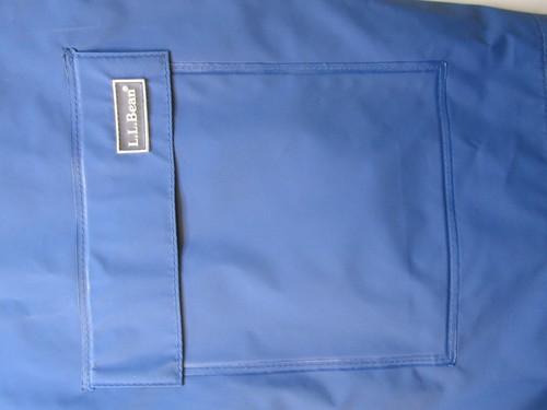 L.L. BEAN Hooded Rain Coat Unisex Large Blue P.V.C Nylon Flap Pockets VTG 90's - Picture 10 of 21