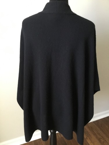 Halogen Women’s 100% Cashmere Poncho Wrap Sweater Black One Size - Picture 2 of 7