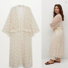 Mango crochet kimono dress jacket tunic macrame embroidery lace crochet dress