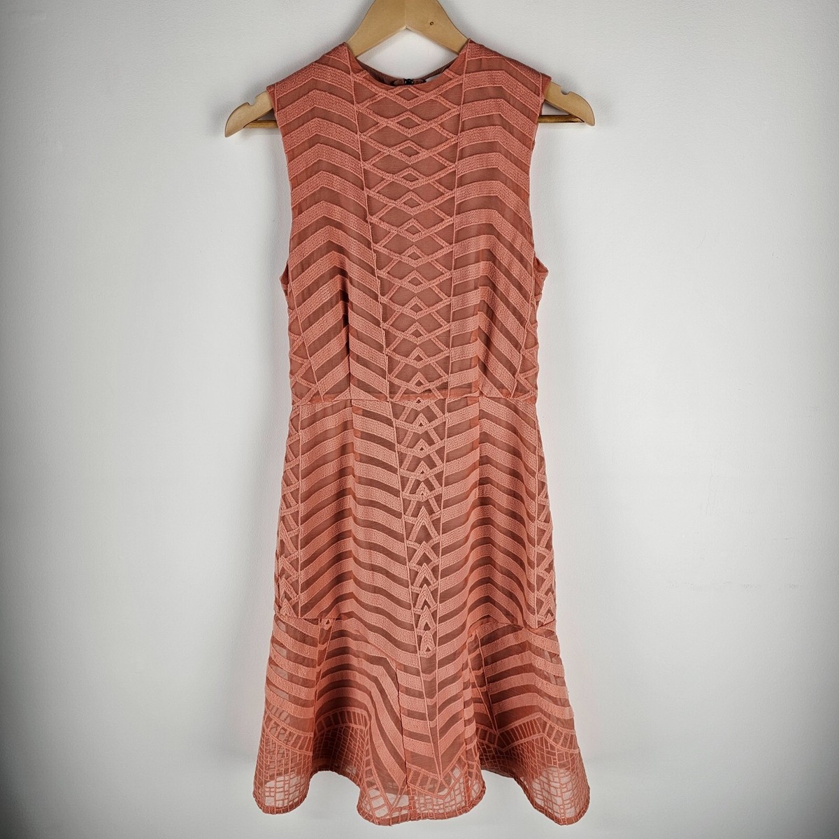 Cooper St Dress Womens Size Coral Sleeveless Back Cut Out Lined