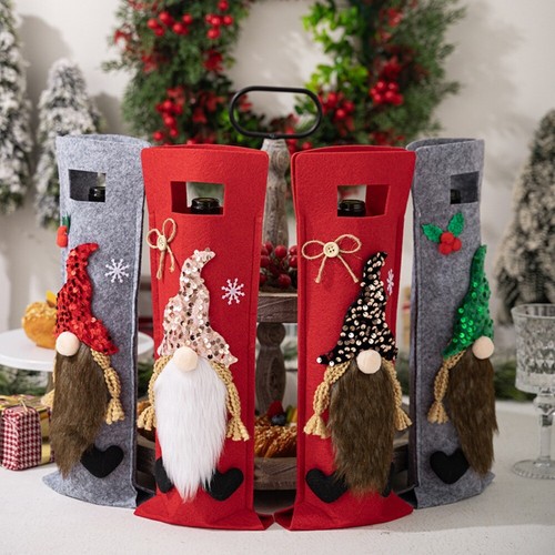 Decoración Navidad Botella Bolsa Navidad Botella Manga Fiesta Decoración - Imagen 2 de 24