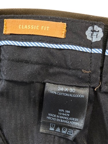 Haggar klassische Passform Herren Bundfaltenhose 32 x 34 braun tatsächliche Schrittlänge 29" - Bild 5 von 5