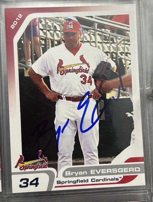 Bryan Eversgerd 2012 Grandstand Springfield Cardinals Signed Auto Set Card