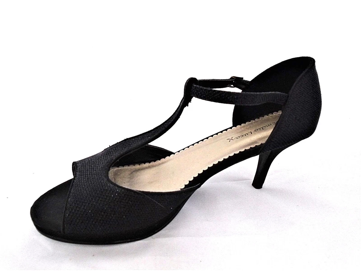 EMILIO LUCA BLACK TEXTILE STRAPPY HEELS LADIES WOMENS SANDALS UK 7