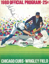 1980 baseball program San Diego Padres Chicago Cubs Lenny Randle autograph