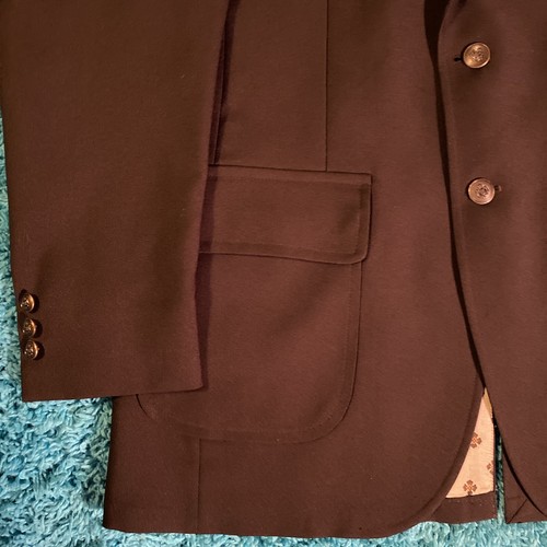 Vintage JCPenney The Mens Shop Blazer Herren 42 Braun Kupfer Messing Knöpfe Jacke EUC ** - Bild 4 von 18