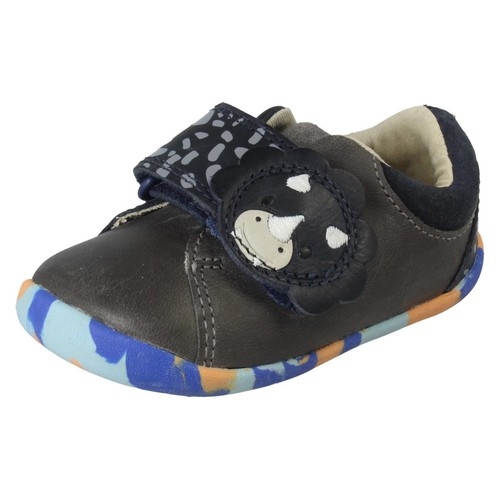 Baby Boys Clarks 'Roamer Tri T' Dinosaur Design Leather Pre-Walker Shoes - Picture 13 of 21
