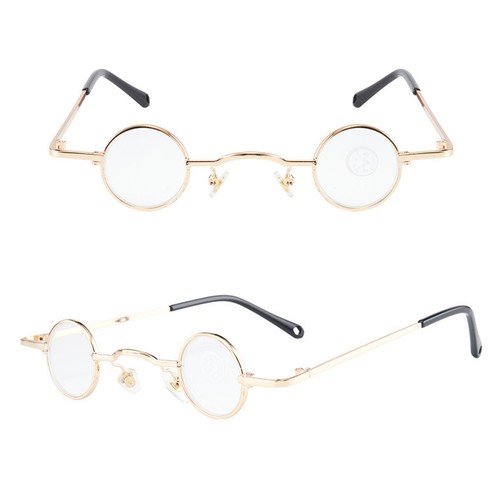 Vintage Small Round Eyeglasses Frames Hand Made Metal Glasses Mens Women - Picture 8 of 8