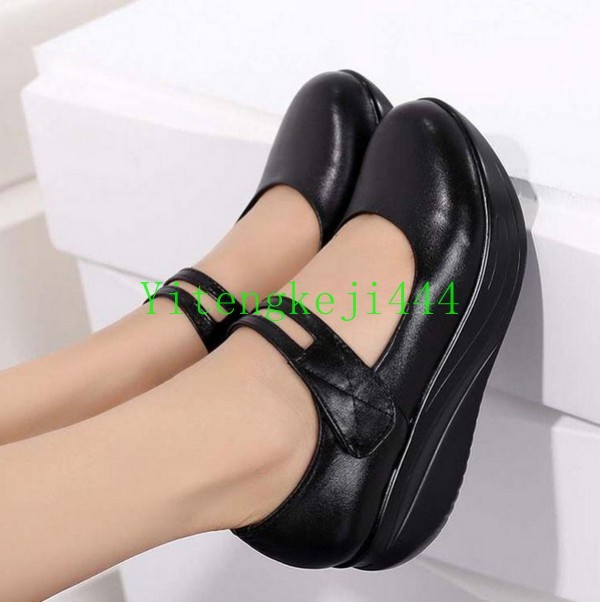 Zapatos de Cuero para Mujer Mary Jane Zapatos De Punta rojoonda Tacón Con Plataforma Real bombas enfermera Vogue Zapatos Zapatos Zapatos de Cuero para Mujer Mary Jane Zapatos De Punta rojoonda Tacón Con Plataforma Real bombas enfermera Vogue venderse como panqueques