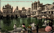 Postcard In Court of Honour Franco-British Exposition London England Posted 1908