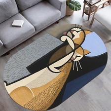 Alfombra de arte moderno, alfombra para gatos, alfombra abstracta, diseño estético, alfombra de área, alfombra ovalada