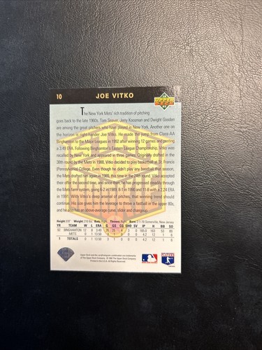 C55c 1993 upper deck #10 Joe Vitko,New York Mets star rookie