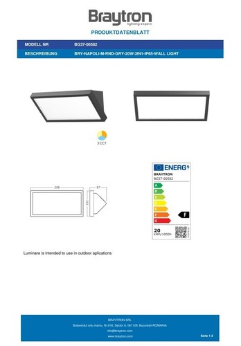 LED Außenwandlampe Wandlampe Wandleuchte Außen Fassade 20W IP65 3in1CCT Farbwahl - Bild 8 von 10