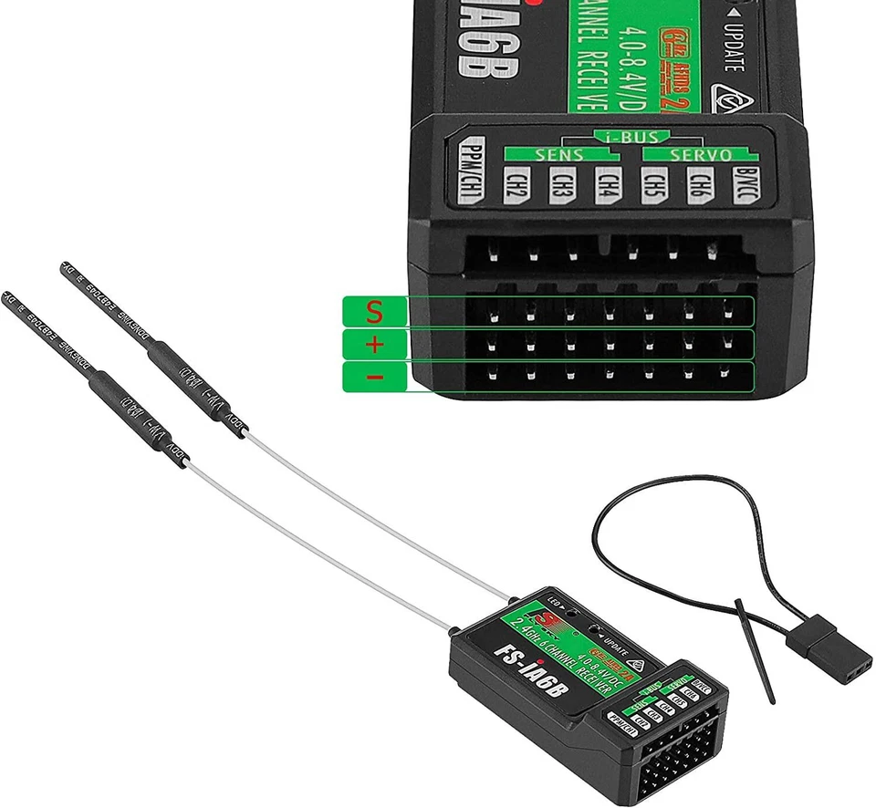 2 x Flysky FS-iA6B Empfänger 6CH PPM Ausgang mit iBus Port für Flysky i4 i6 i10  - Bild 4 von 4