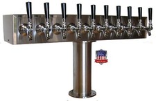 Stainless Steel Draft Beer Tower Made in USA -10 Faucets - AIR COOLED - TTB-10SS