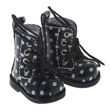 Blythe Doll 4-hole polka-dot / dotty Lace-up DM boots OB22, OB24 & similar