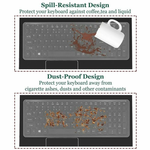 Universal Clear Silicone Desktop Laptop Keyboard Cover Protector 15" 16" 17" - Picture 5 of 12