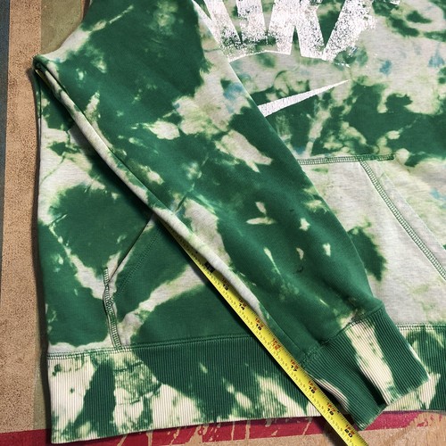 Nike Tie Dye Acid Wash Green Faded Hoodie Mens Tag Medium Sweatshirt Pullover - Picture 12 of 12