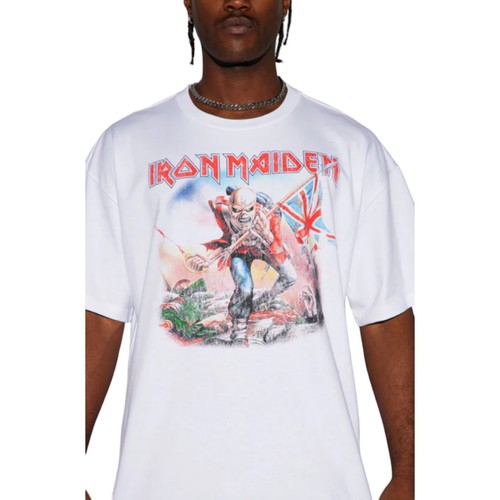Iron Maiden The Trooper Oversized Short Sleeve Tee T-Shirt White Men's 3XL - Picture 3 of 5