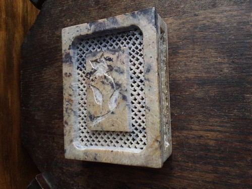 Antique Vintage Marble or Stone Cricket Box 4" Long 3 An 1/8"Wide - Picture 23 of 24