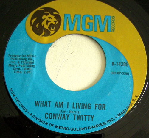 Conway TWITTY " I'll try/ What Am I living for" 1970 - US 45 MGM 14205 ÉTAT NEUF - Imagen 2 de 2