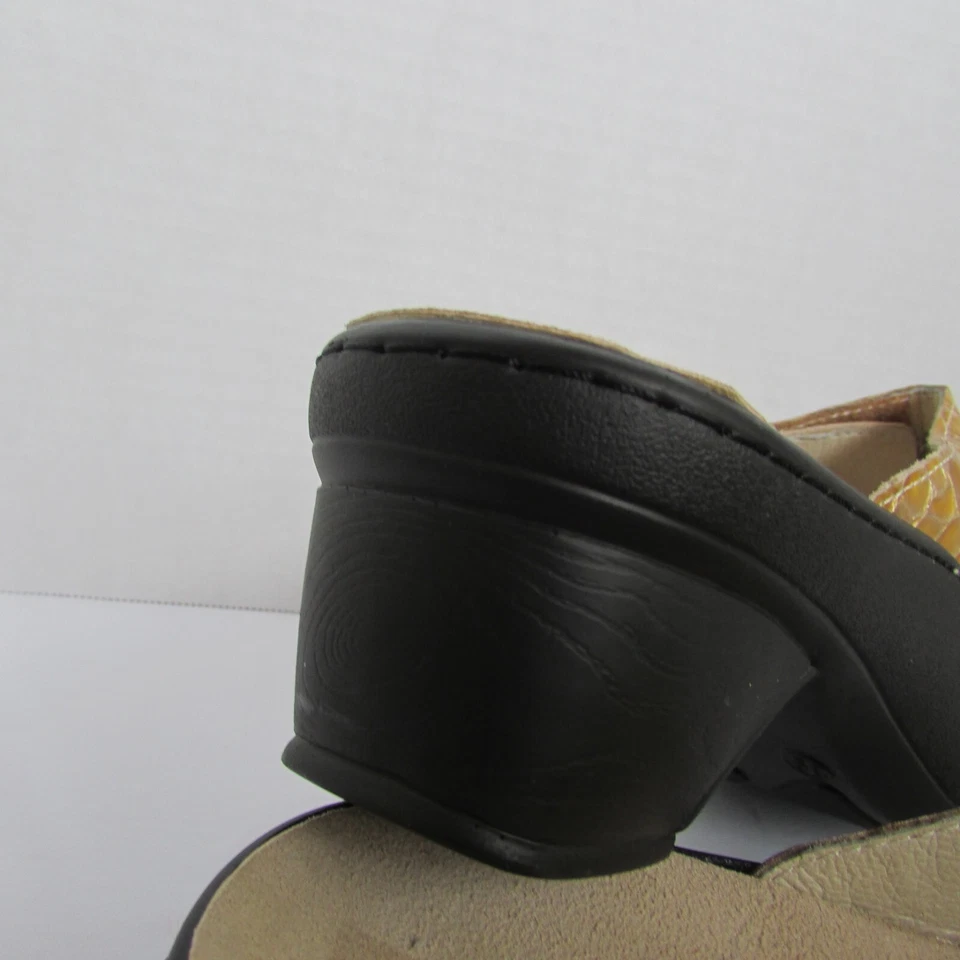 Spring Step Palazzo  yellow Patent Leather animal Print Slide Sandals-39-US 8 - Image 3 of 4