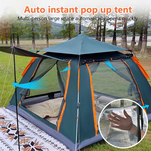 4-5 Person Tent Camping Auto Instant Pop Up Shelter Hiking Fishing Shade Outdoor - Picture 5 of 11