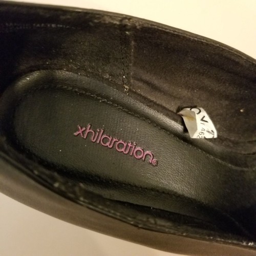 Xhilaration 7.5 Black Wedge Chunky Heels 90s Y2K Slip On Bow Pumps - Picture 5 of 9