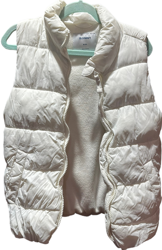 Old Navy Youth Sleeveless White Puffer Vest Jacket Size M (8) - Picture 1 of 3