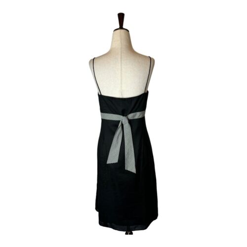 Ann Taylor Dress Women 14 Petite Black Gingham Belt Square Neck Mini Preppy Boho - Picture 3 of 11