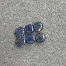 Semiprecious Australian Black opal Cabochon triplet 2 pc 4-5mm approx