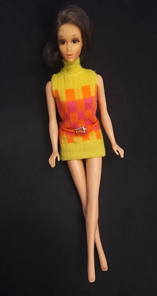 老式芭比娃娃步行杰米黑发带原装礼服西尔斯独家可爱 — 第 4/4 张图片